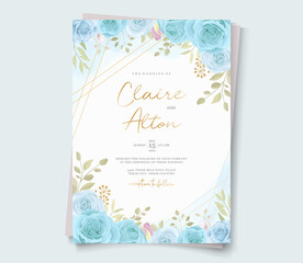 Elegant floral wedding invitation template