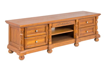 wooden brown furniture bollard in isolation