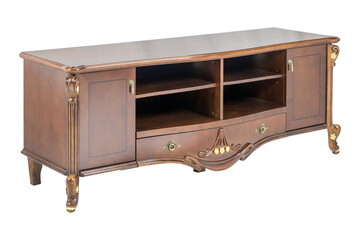 wooden brown furniture bollard in isolation