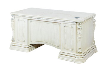 white wooden vintage table isolated