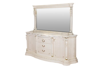 white table dresser with mirror