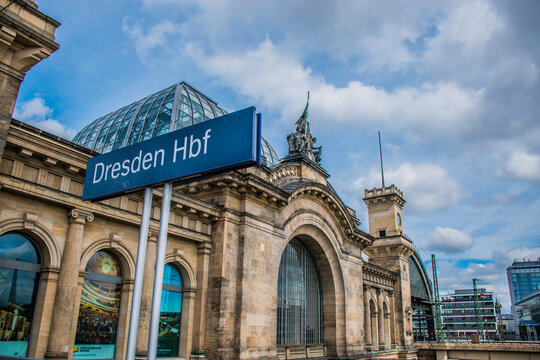 17 May 2019 Dresden, Germany - Dresden Neustadt Railway Station