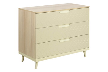 Light wooden dresser furniture in isolation