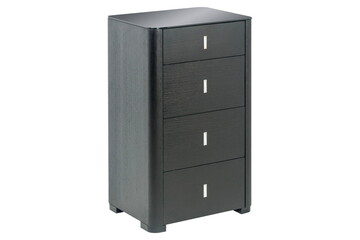 black wooden dresser furniture in isolation