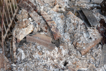 Ash remains from burned out fire