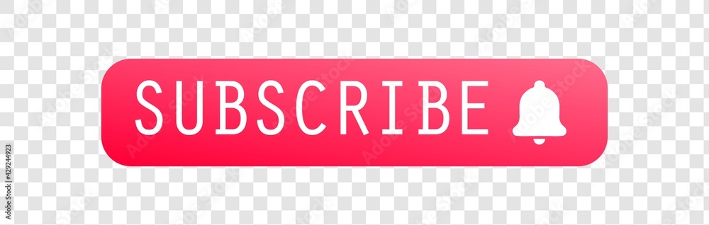 Poster subscribe button with red color. vector illustration. subscribe vector web button
