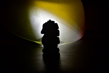 chess piece with light effects