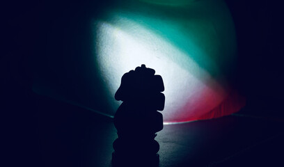 silhouette of a chess pieces 