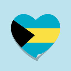 I love Bahamas flag heart
