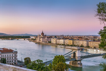 Fototapeta na wymiar View of Budapest with Hungarian Parliament Building, Hungary