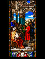 Obraz na płótnie Canvas Stained glass at Como Cathedral in Italy