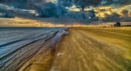 beach scenery at sunset