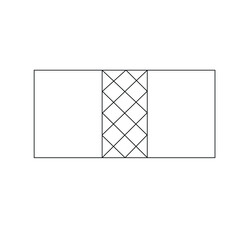 Symbol for mechanical equipment (meat press) consisting of rectangles and black lines on a white background