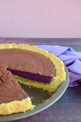 Homemade purple sweet potato pie