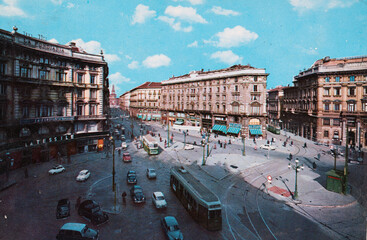 Milan Square of Cordusio in the 70s