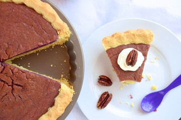Homemade purple sweet potato pie