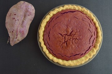 Homemade purple sweet potato pie