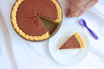 Homemade purple sweet potato pie