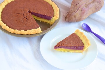 Homemade purple sweet potato pie