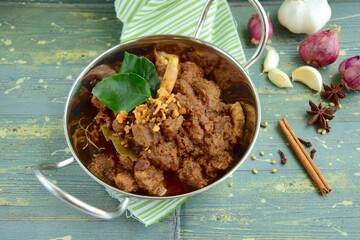 Beef Rendang, spicy meat dish originated from Indonesia