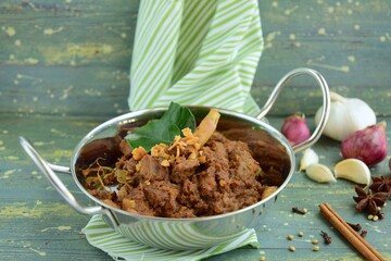 Beef Rendang, spicy meat dish originated from Indonesia