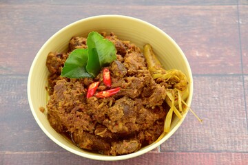 Rendang Padang, indonesian beef stew with coconut milk
