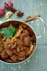 Beef Rendang. Traditional Indonesian dish served during Eid al Fitr or Idul Fitri. 