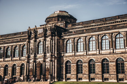 17 May 2019 Dresden, Germany - Sempergalerie (gallery of Zemper), main building of Zwinger Palace.