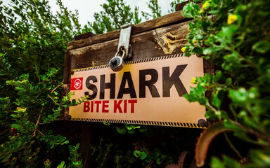 Shark Bite Kit in Jeffrey's Bay, South Africa. September 2019.