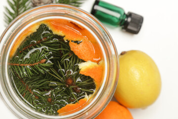 Evergreen infused vinegar for all purpose cleaning. Homemade, zero waste, natural toxic free...