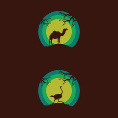 Set of animals logo design template