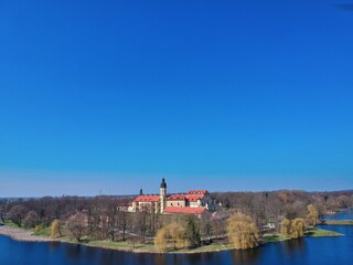 Fototapeta premium Aerial view of Nesvizh, Belarus