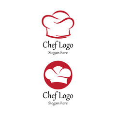 hat chef logo template vector illustration