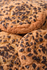 Close up of chocolate chip cookies