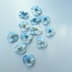 Blue meringue flowers