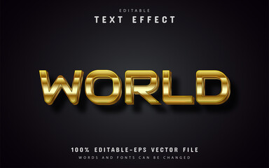 Gold world text effect editable