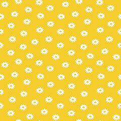 Seamless floral pattern. White chamomiles. Vector illustration.