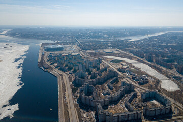 Fototapeta premium View of Nizhny Novgorod located on the Volga River