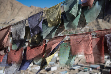 colorful old buddhist talisman