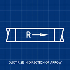 Symbol of Duct Section, Positive Pressure, Vector illustration Symbol of Mechanical System
