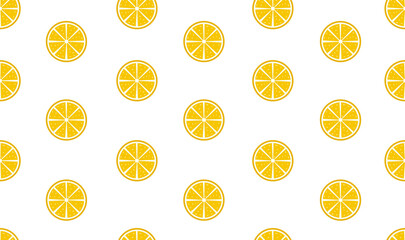 Half lemon seamless pattern vector on isolated white background. Hand drawn decorative bright slice lemons. Flat freshness concept.
