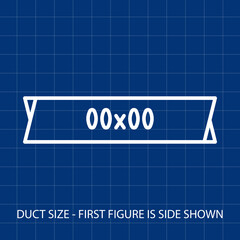 Symbol of Duct Size - First Figure is Side Shown Vector illustration Symbol of Mechanical System