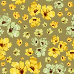 Behang Simple flowers print background. Seamless floral pattern with camomile flower. Floral pattern with camomile Cute pattern with small flowers. © Natalia @themishaart