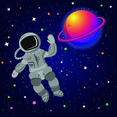 Naklejka premium astronaut in space