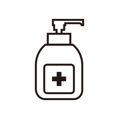 Hand sanitizer icon vector. Disinfection. Hand sanitizer bottle icon, liquid soap icon vector