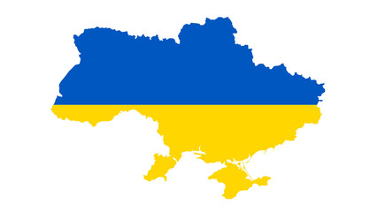 Ukraine shape in white background. 4K