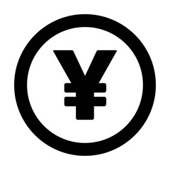 Yuan and Yen sign icon vector currency symbol for business and finance in a flat color glyph pictogram illustration