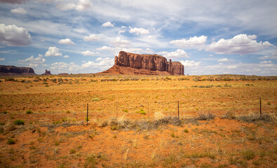 Breathtaking views of Oljato Monument Valley Arizona on a partly cloudy day