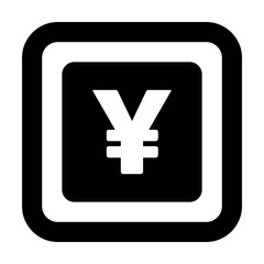 Yuan symbol icon vector currency sign for business and finance in a flat color glyph pictogram illustration