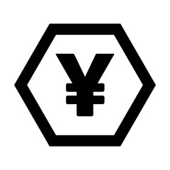 Fototapeta premium Yuan icon vector currency symbol sign for for business and finance in a flat color glyph pictogram illustration